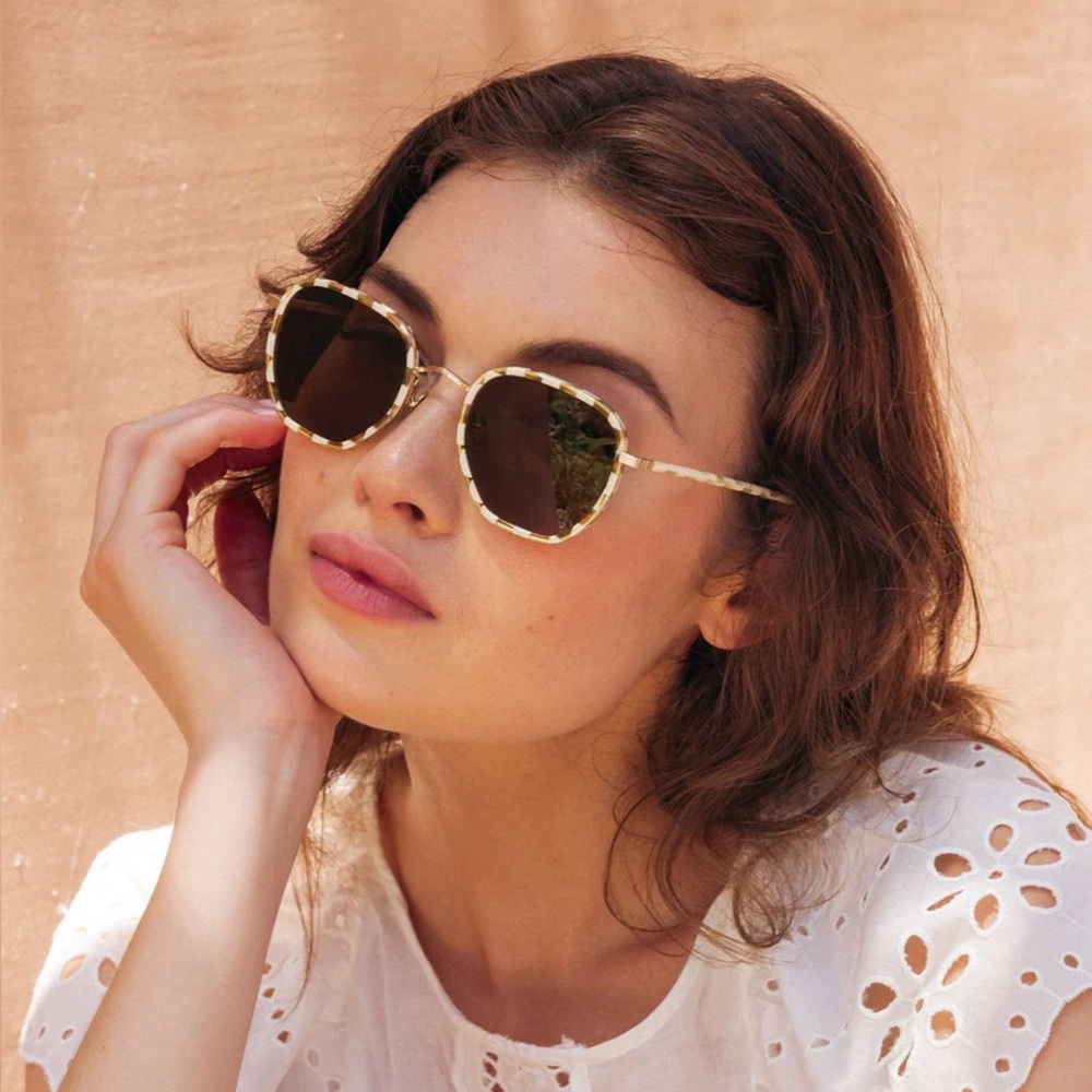 KREWE - Pascal Sunglasses - 12K Titanium + Oki Yuzu color